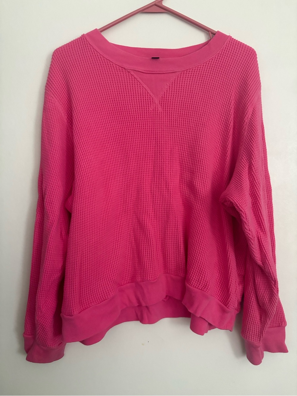 Jcrew waffle knit pink top-xl